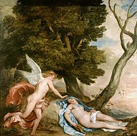 Cupid and Psyche (1639–40) by Anthony van Dyck: Cupid finds the sleeping Psyche.