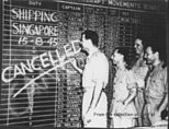 The last bombing raid of World War II by 99, 356 and 321 Squadrons is cancelled, 15 August 1945.[96]
