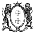 Coat of arms of Gdańsk. Depiction from 1840s