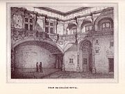 Bernuy: drawing of the courtyard, 19th century.