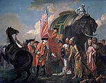 Francis Hayman's Robert Clive and Mir Jafar after the Battle of Plassey; 1757.[112]