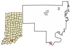 Location of Alton in Crawford County, Indiana.