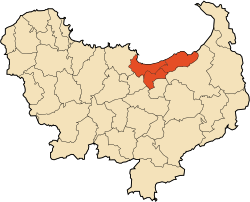 Map of Skikda Province highlighting Skikda District
