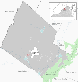 Location of Dayton within the Rockingham County