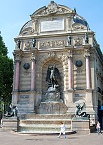 The Fontaine Saint-Michel (1858–1860), designed by Gabriel Davioud, marked the beginning of Boulevard Saint-Michel.