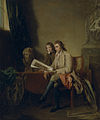 Portrait of a Man and a Boy Looking at Prints, c. 1765–1770