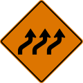 W1-4 Triple lane shift (left to right)
