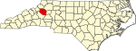 State map highlighting Caldwell County