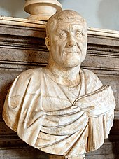 A white marble bust of Maximinus Thrax.