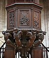 The walnut pulpit, sculpted by the monk Guillaume de la Tremblaye, 1675