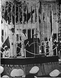 Diệm taking the oath as First President of the Republic of Vietnam