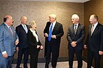 Greeted by U.S. Ambassador McMullen, WEF Executive Chairman Klaus Schwab, Hilde Schwab, Davos Mayor Tarzisius Caviezel, WEF Managing Director Alois Zwinggi (left to right).