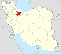 Lage der Provinz Qazvin im Iran