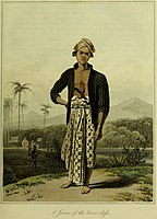 A Javanese man of the lower class, The History of Java, by Thomas Stamford Raffles (1817)