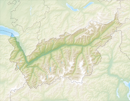 Map showing the location of Albigna Glacier