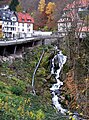 The small waterfall of the Schonach (tributary of the Gutach) in Triberg