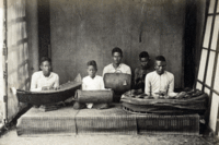 A Thai orchestra or Traditional Thai musical ensembles in 1900