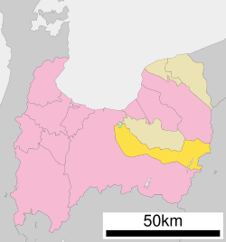 Location of Tateyama in Toyama Prefecture