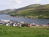 Vágur and the fjord Vágsfjørður