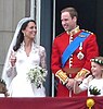 The Duchess of Cambridge posing in her wedding dress after her marriage to Prince William