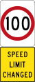 New 100 km/h Speed Limit (used in South Australia)