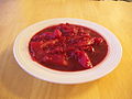 Homemade vegetarian borscht