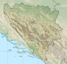 Map showing the location of Sutjeska National Park