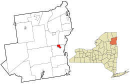 Location in Essex County and the state of New York