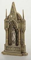 Iron shrine with virgin and child, 1880