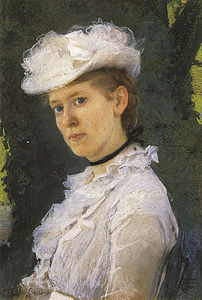 Lady George Darwin, Beaux's pastel portrait of the former Martha du Puy of Philadelphia, who married Sir George Darwin. 1889