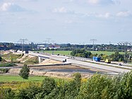Sechsstreifiger Ausbau der A 14 an der Anschlussstelle Leipzig-Nordost (September 2010)