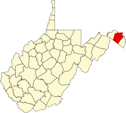 Karte von Berkeley County innerhalb von West Virginia