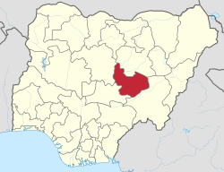 Location of Plateau State in Nigeria