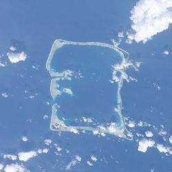 Nukufetau atoll from space