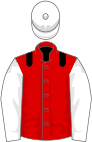 Red, black epaulets, white sleeves and cap