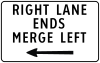 Right lane ends, merge left