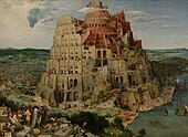 The Tower of Babel; by Pieter Bruegel the Elder; 1563; oil on panel: 1.14 × 1.55 cm; Kunsthistorisches Museum (Vienna, Austria)