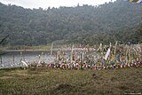 Prayer flags at Khecheolpalri Lake