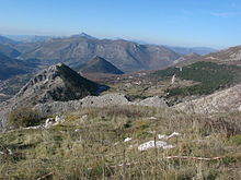 Panoramic photograph of wider area of Klobuk fortress near Trebinje