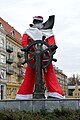 The Monument of Sailor dressed up as Santa Claus in December 2020.