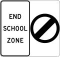 (R4-231-1) End School Zone (used in New South Wales) (return to open Speed Limit)