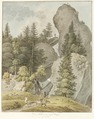 Heinrich Füssli: Der Felsen-weg gegen Wäggis auf dem Rigi, undatiert, vor 1830[24]