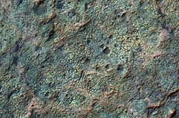 Color image of patterned ground, enlarged from a previous image, as seen by HiRISE under HiWish program