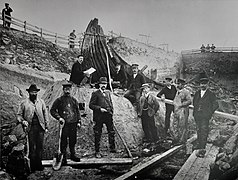 Excavation of the Oseberg ship, 1904/5.