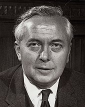 A portrait photograph of Harold Wilson