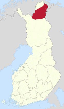 Location of Inari in Finland