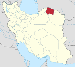 Location of North Khorasan Province within Iran