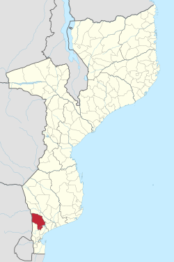 Magude District on the map of Mozambique