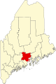 State map highlighting Waldo County
