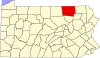 State map highlighting Bradford County